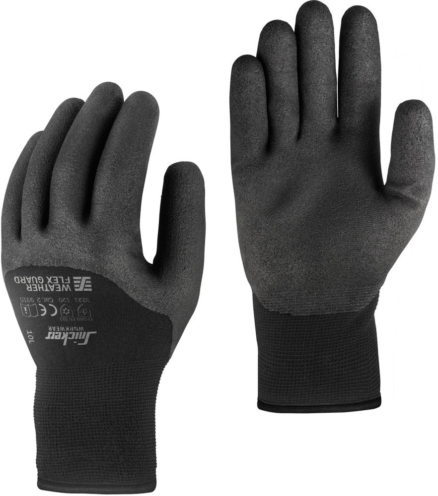 SnickersArbeitshandschuheWetterFlexGuardHandschuhe10PaarSchwarz