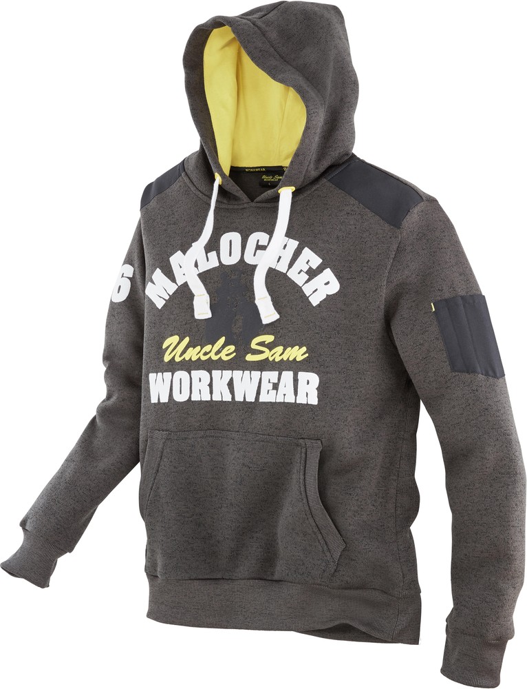 UncleSamStrickfleecehoodyOlivMelangeGelb