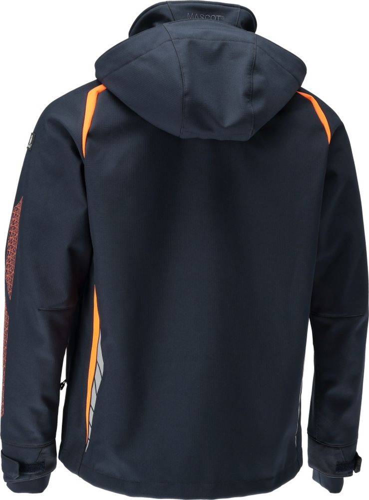 MascotSoftshellJackemitKapuzeAccelerateSafe23002-246SchwarzblauHi-visOrange-XXL