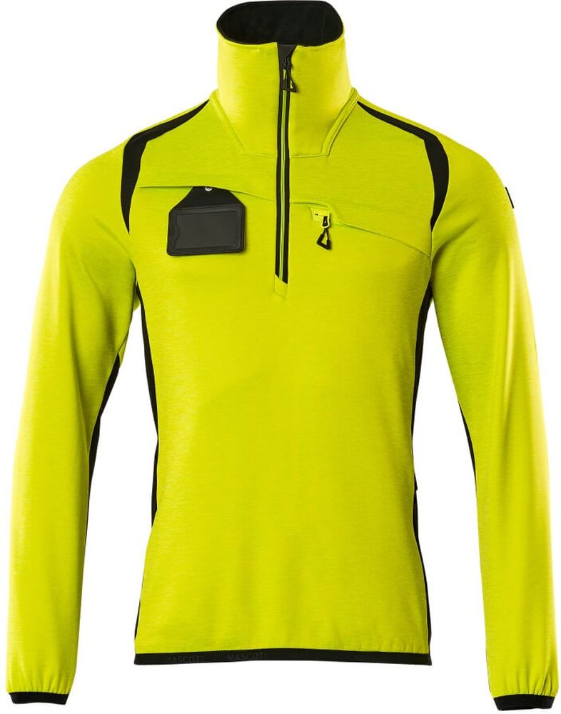 MascotFleecepullovermitkurzemReiverschlussAccelerateSafe19303-316Hi-visGelbSchwarz-XXL