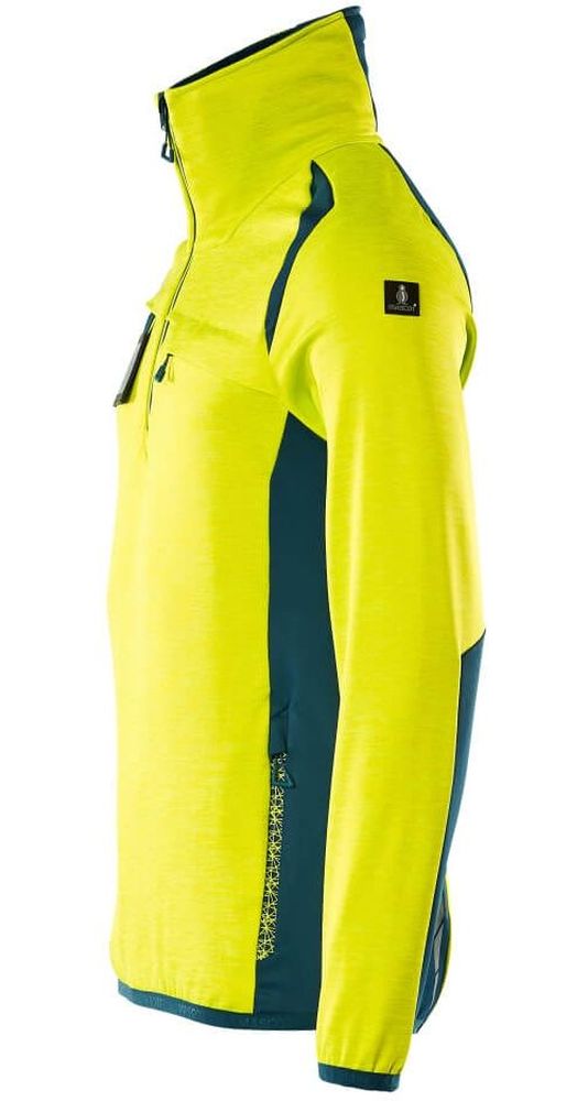 MascotFleecepullovermitkurzemReiverschlussAccelerateSafe19303-316Hi-visGelbDunkelpetroleum-XXL