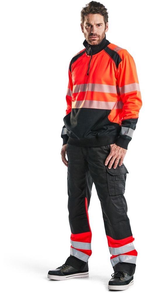 BlklderHighVisSweatshirtHalf-Zip35562528RotSchwarz-4XL