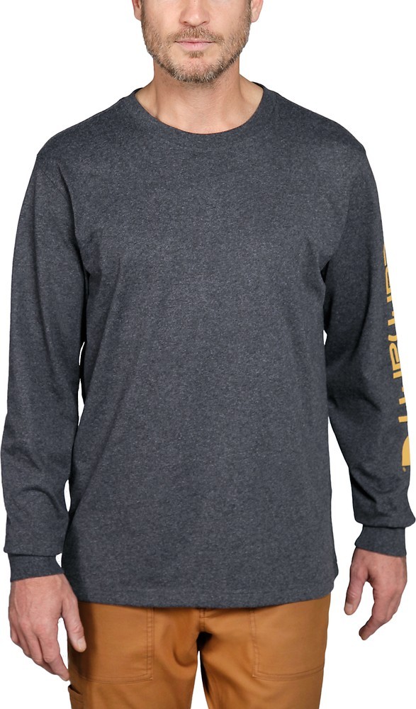 CarharttSleeveLogoT-ShirtLSCarbonHeather CarharttSleeveLogoT-ShirtLSCarbonHeather