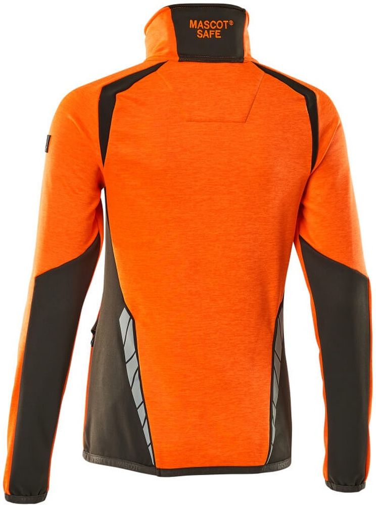 MascotDamenFleecepullovermitkurzemReiverschlussAccelerateSafe19353-316Hi-visOrangeDunkelanthrazit-XXL