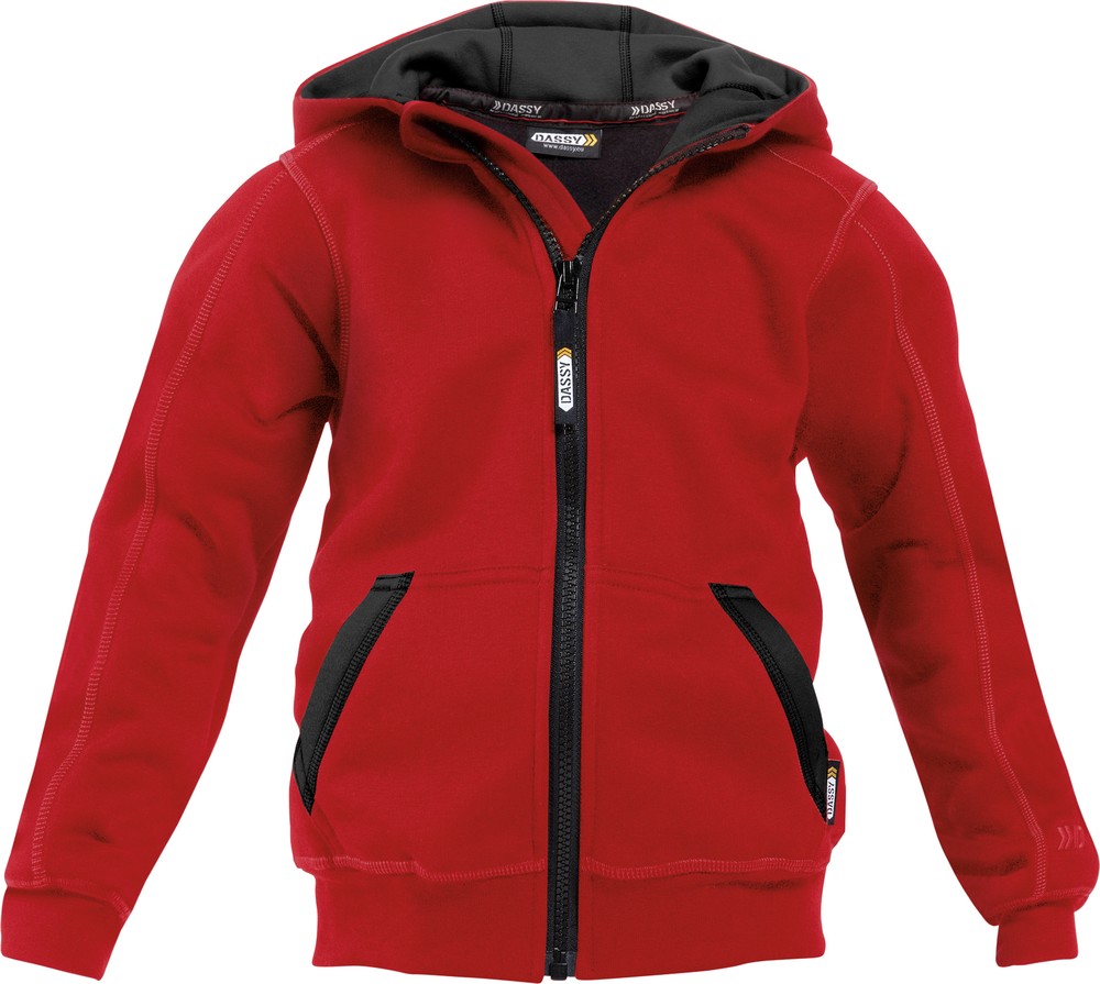 DassyKapuzensweatshirtmitlangemReiverschlussWatsonKidsCOPES80RotSchwarz