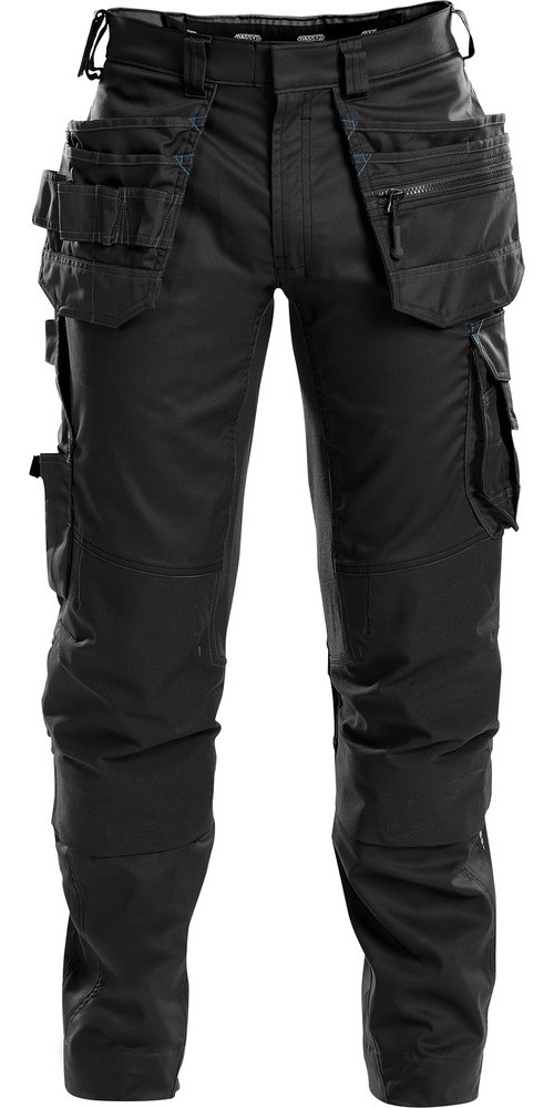DassyArbeitshosemitStretchHolstertaschenundKniepolstertaschenFLUXPESCO41Schwarz