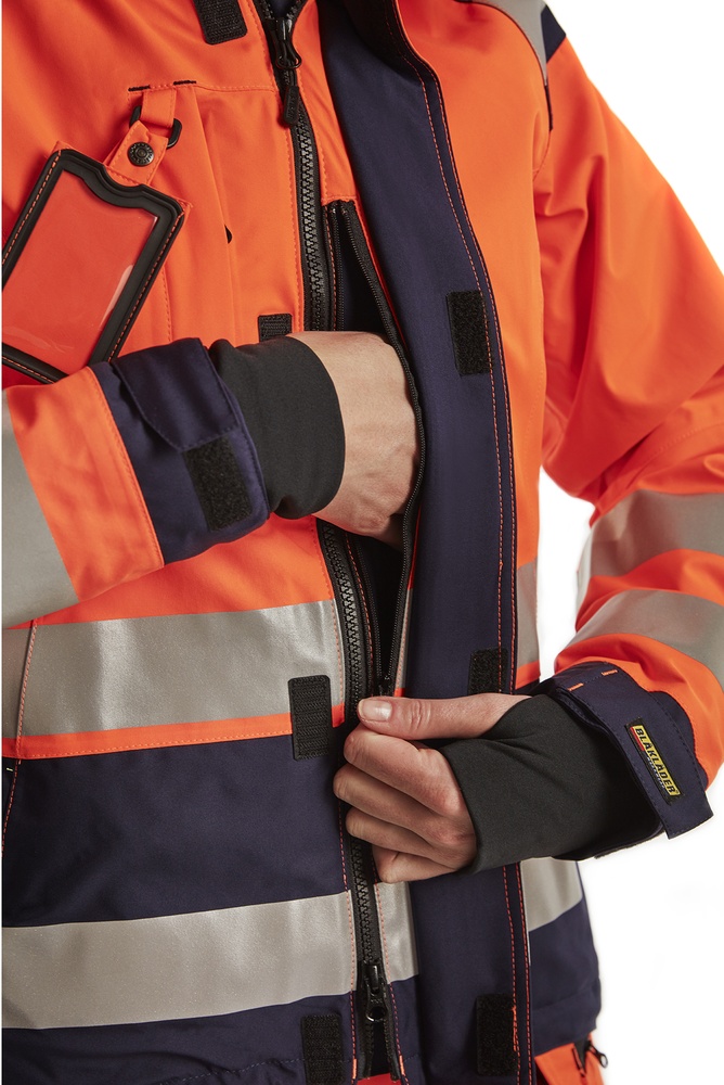 BlklderDamenArbeitsjackeHighVisShellJacke49041987OrangeMarineblau-L