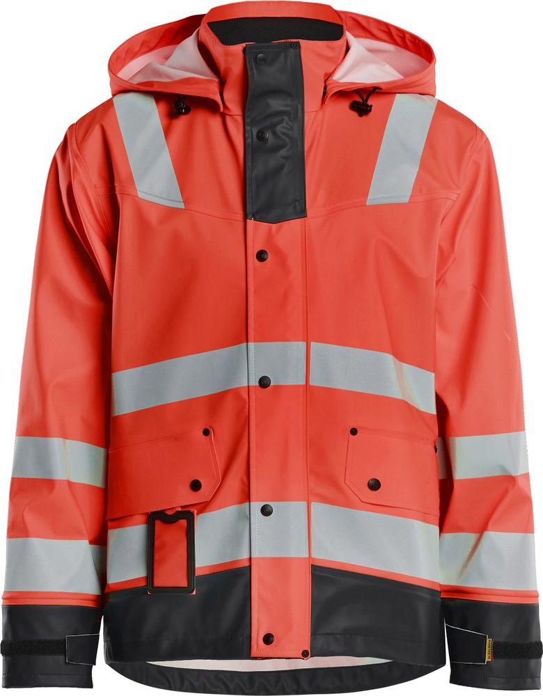 BlklderArbeitsjackeRegenjackeLevel243022003HighVisRotSchwarz-4XL