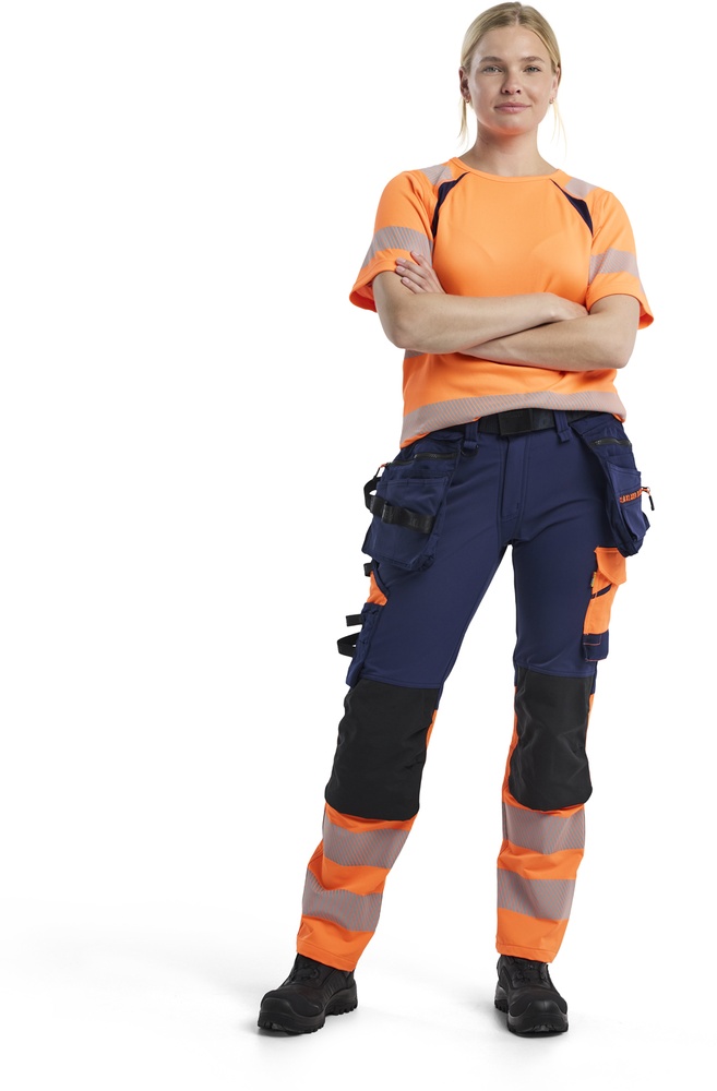 BlklderDamenArbeitshoseHighVis4-Wege-Stretch70251648MarineblauOrange-C34
