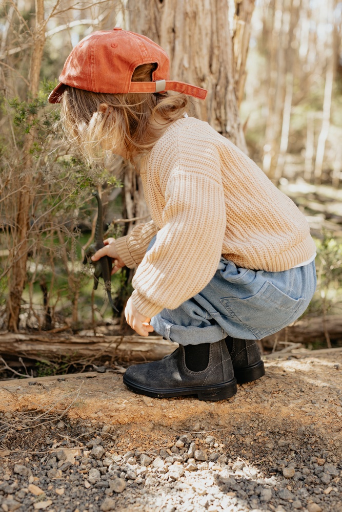 BlundstoneKinderStiefel2594SteelGreyWaxedSuedeKids