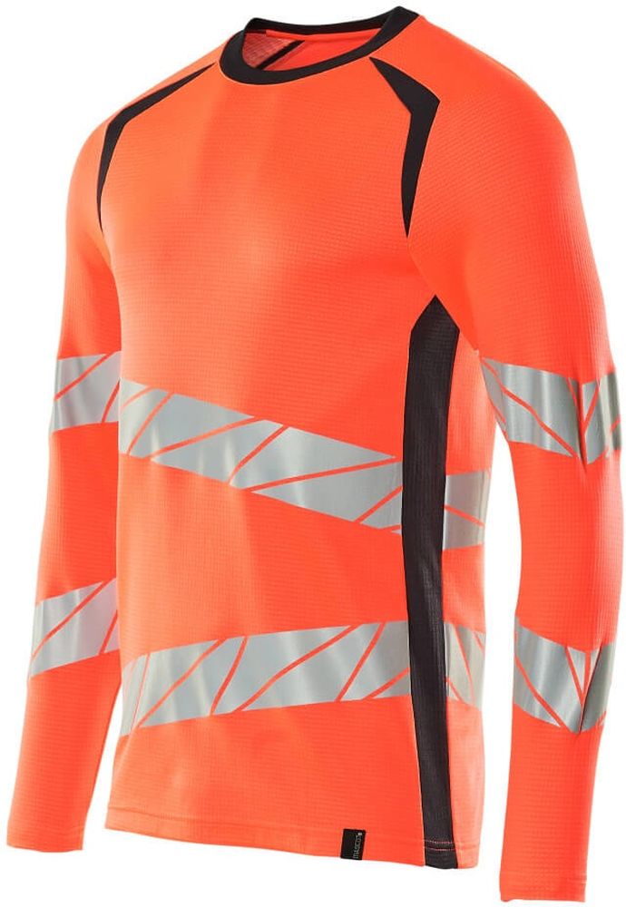 MascotT-ShirtLangarmAccelerateSafe19081-771Hi-visRotSchwarzblau-XXL