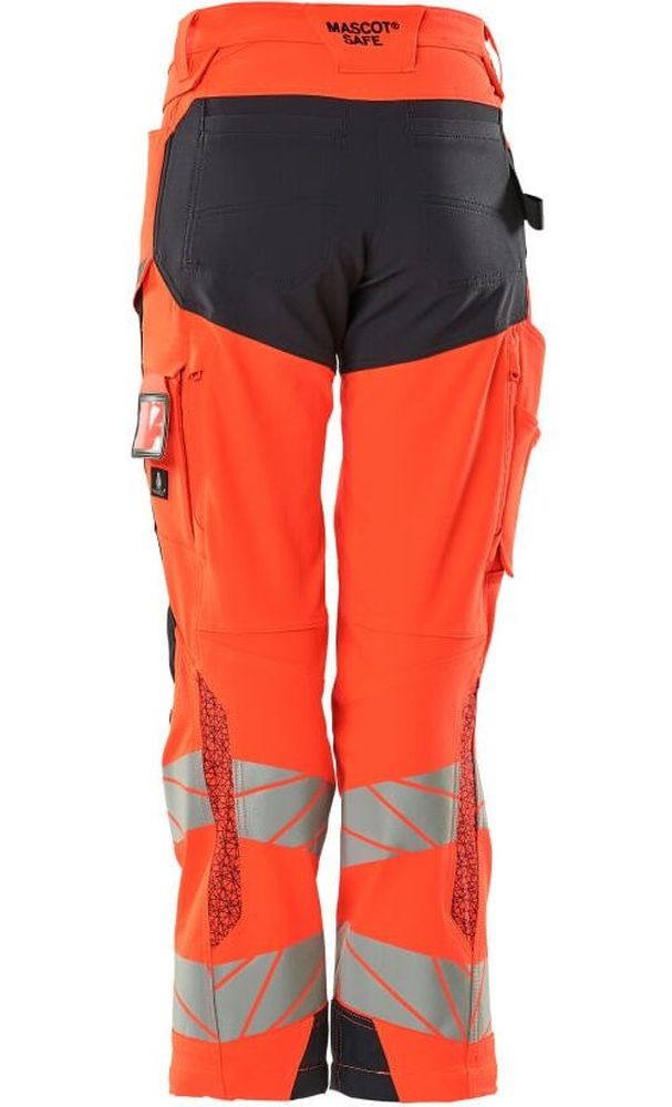 MascotDamenHosemitKnietaschenAccelerateSafe19078-511Hi-visRotSchwarzblau-C3476