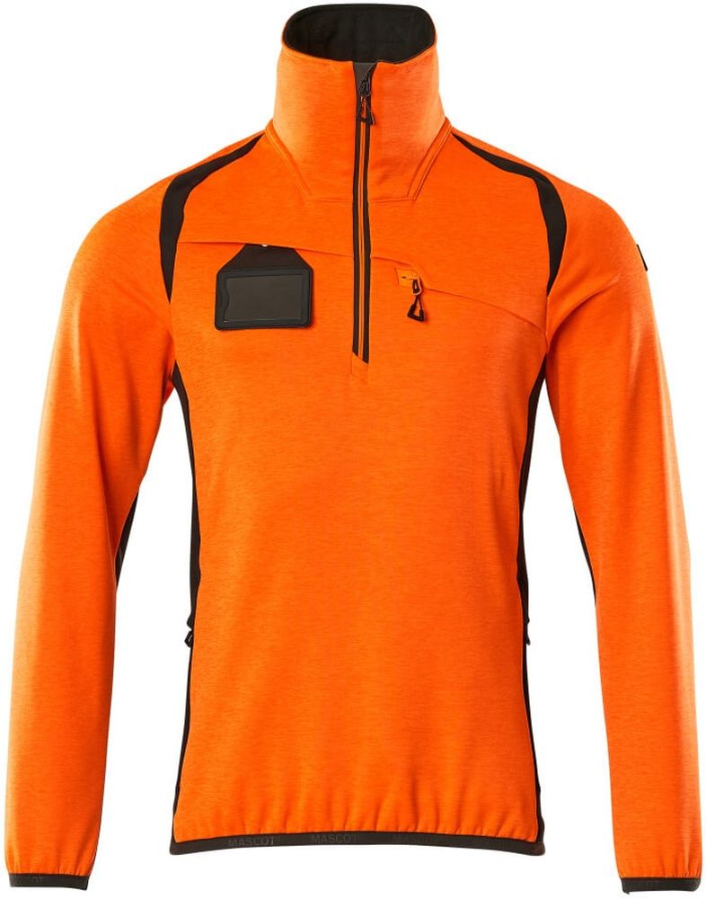 MascotFleecepullovermitkurzemReiverschlussAccelerateSafe19303-316Hi-visOrangeDunkelanthrazit-XXL