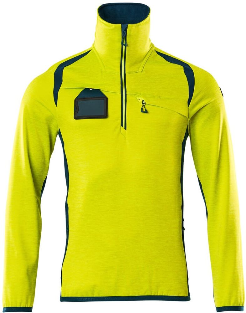 MascotFleecepullovermitkurzemReiverschlussAccelerateSafe19303-316Hi-visGelbDunkelpetroleum-XXL