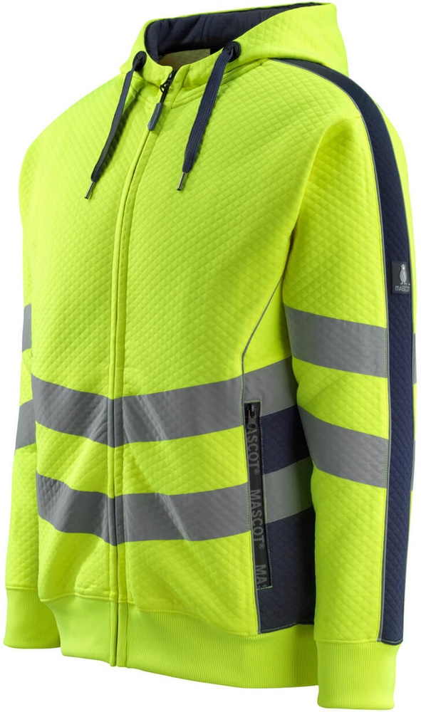 MascotKapuzensweatshirtmitReiverschlussCorbySafeSupreme50138-932Hi-visGelbSchwarzblau-XXL