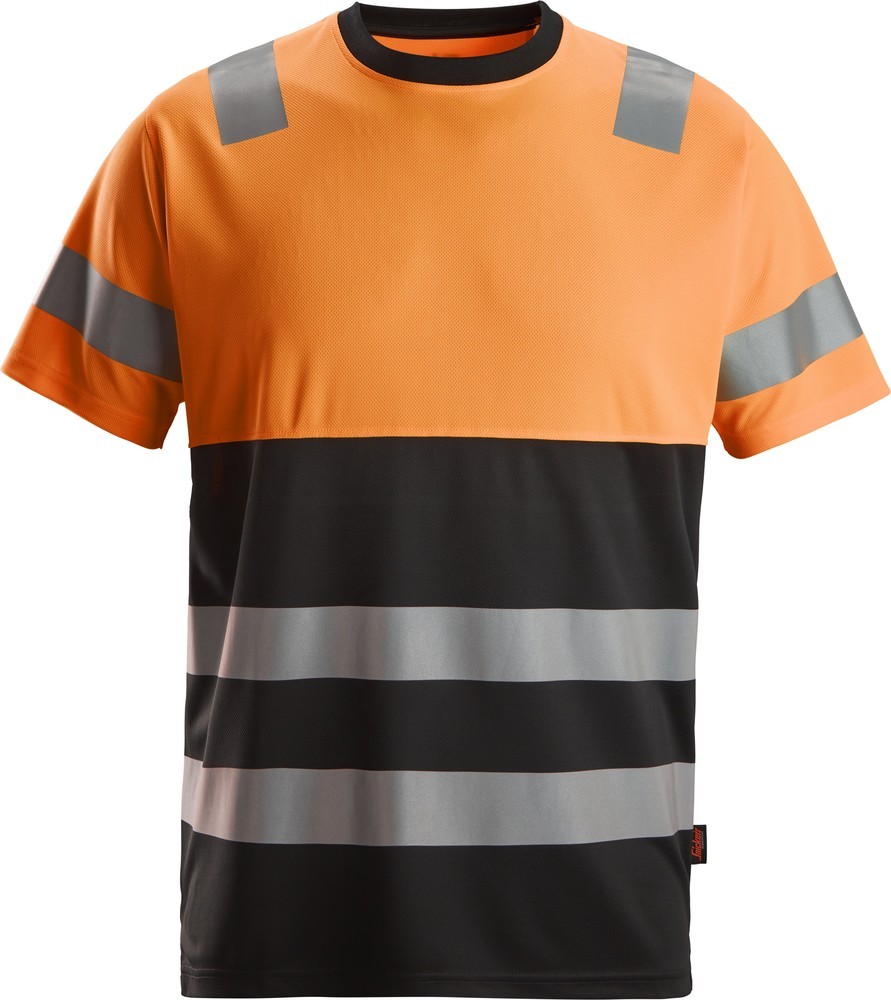 SnickersWarnschutz-ShirtHigh-VisT-ShirtKlasse1SchwarzHigh-VisOrange