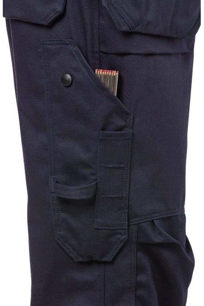 FristadsFlameHighVisHandwerkerhoseKl12586FLAMWarnschutz-GelbMarine