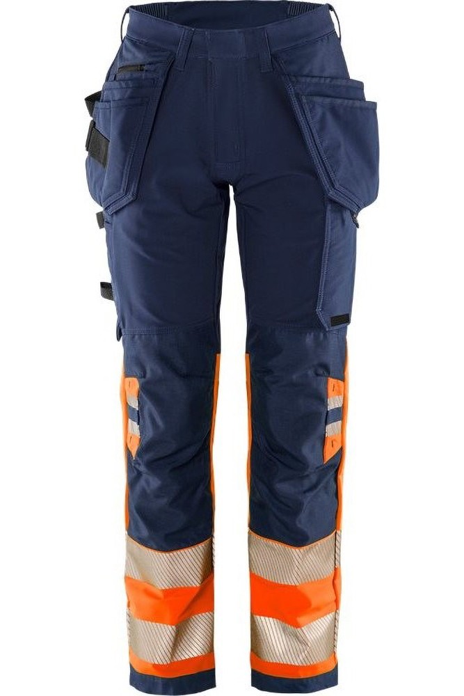 FristadsHighVisGreenHandwerkerStretchhoseDamenKl12663GSTPWarnschutz-OrangeMarine-34