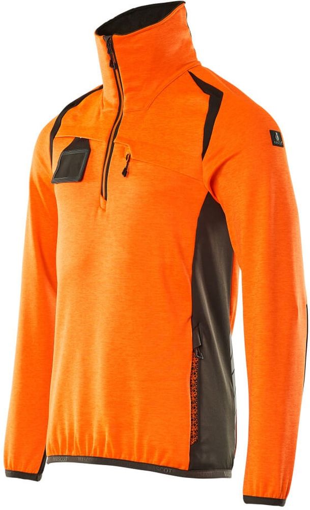 MascotFleecepullovermitkurzemReiverschlussAccelerateSafe19303-316Hi-visOrangeDunkelanthrazit-XXL