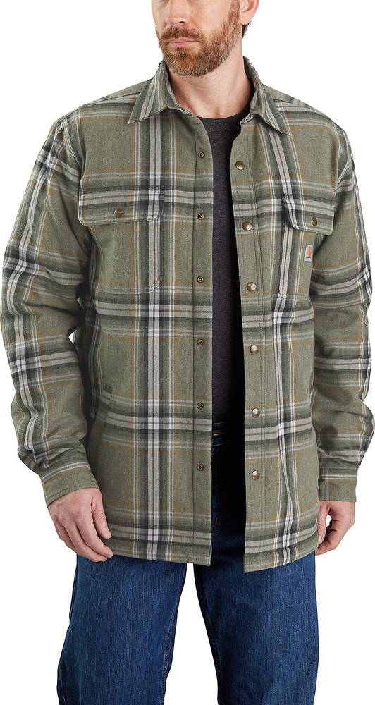 CarharttJackeFlannelSherpaLinedShirtJacBasil-L