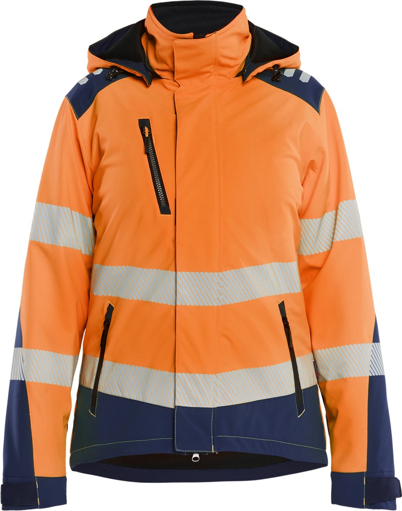 BlklderDamenArbeitsjackeHighVisSoftshellWinterjacke44012513OrangeMarineblau-L