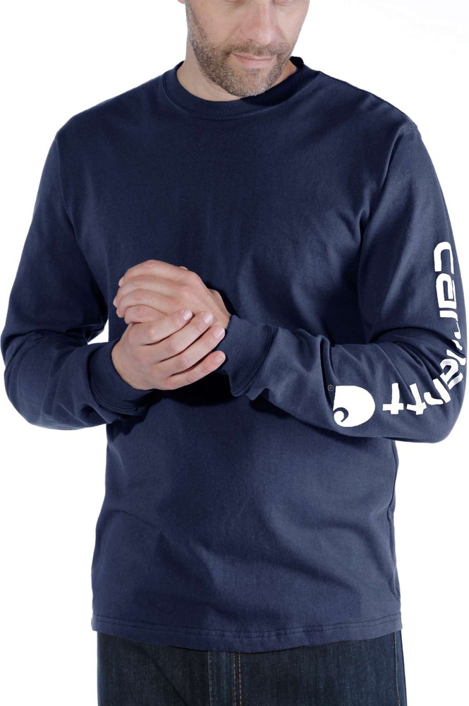 CarharttT-ShirtLogoLongSleeveT-ShirtNavy CarharttT-ShirtLogoLongSleeveT-ShirtNavy