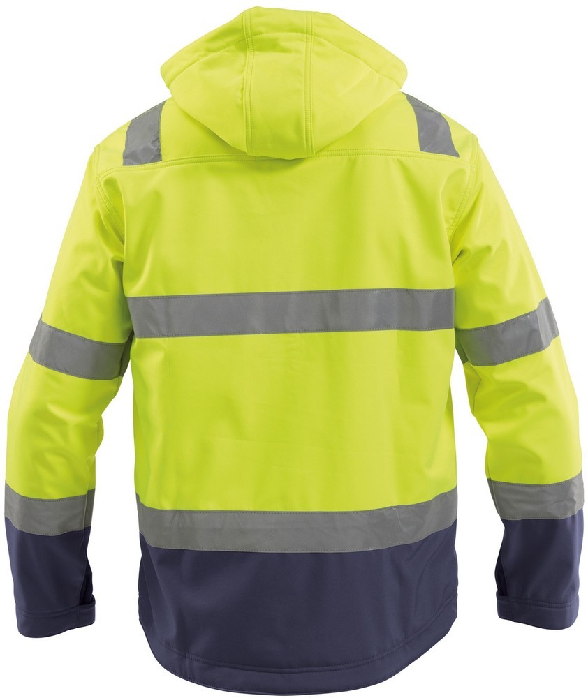 DassyArbeitsjackeWarnschutzSoftshell-JackeMalagaPES74NeongelbDunkelblau-4XL