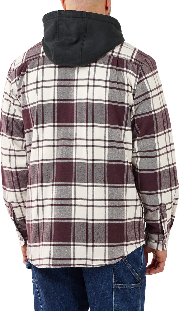CarharttJackeFlannelFleeceLinedHoodedShirtJacMalt-S
