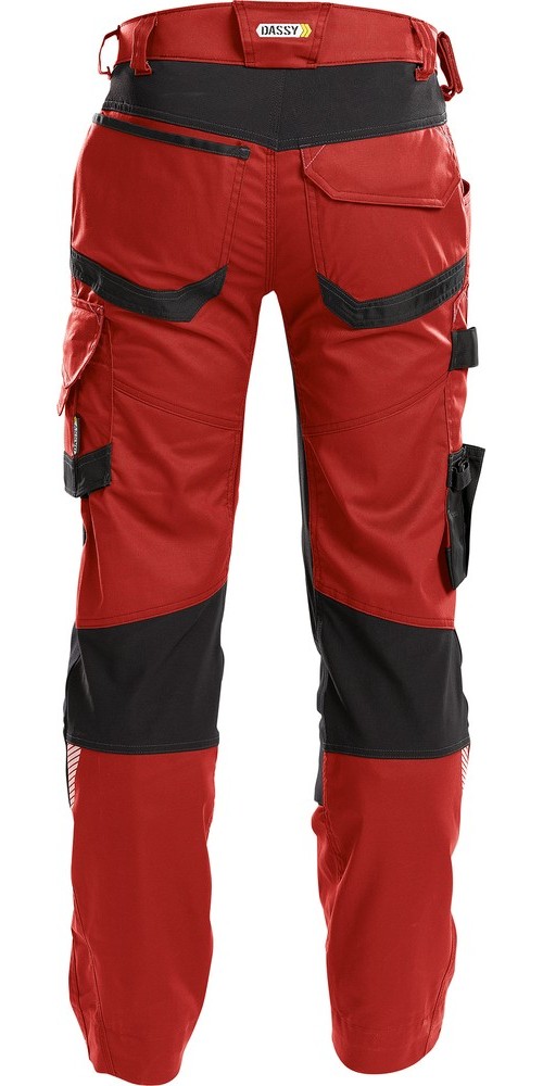 DassyArbeitshosemitStretchundKniepolstertaschenDynaxPESCO41RotSchwarz
