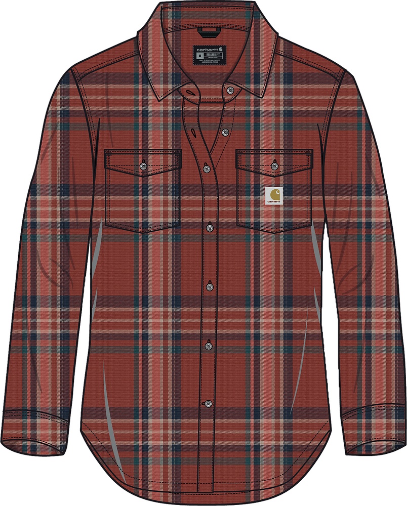 CarharttDamenHemdFiberSeriesLSFlannelShirt107135SpiceRed-L