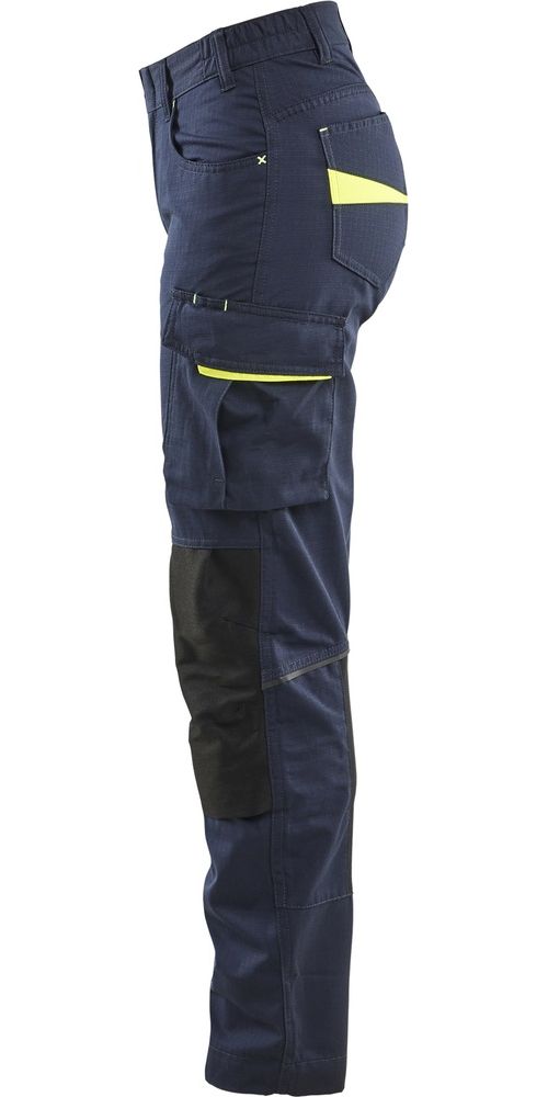 BlklderDamenArbeitshoseServicemitStretch71951330DunkelMarineblauHighVisGelb-C32