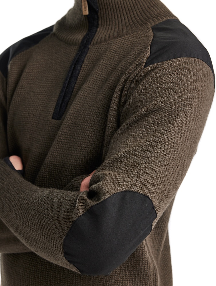 BlklderWollsweaterHalfZip46301071DunkelOlivgrnDunkelgrau-4XL