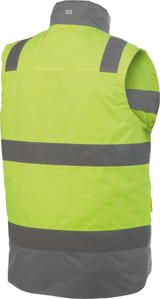 DassyWarnschutzWesteBilbaoPES70NeongelbZementgrau