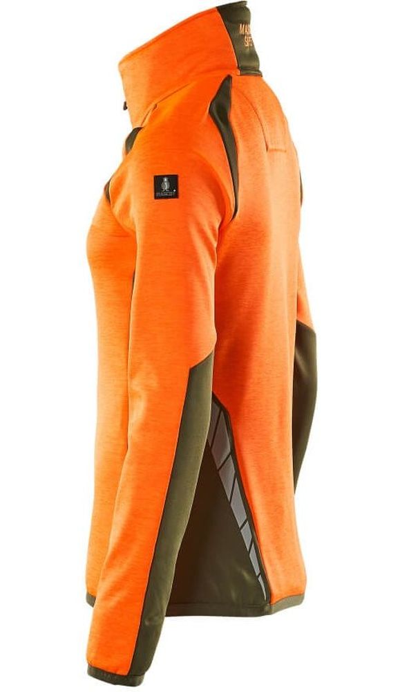 MascotDamenFleecepullovermitReiverschlussAccelerateSafe19453-316Hi-visOrangeMoosgrn-XXL