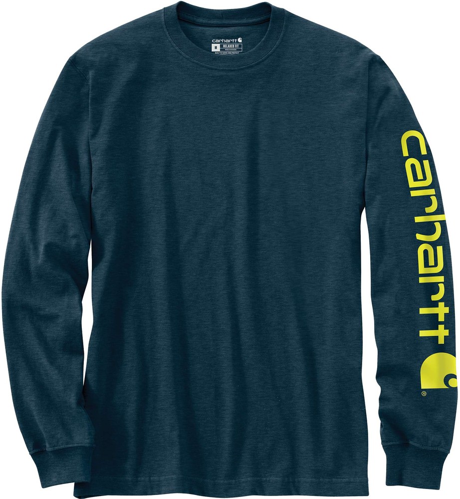 CarharttLongsleeveSleeveLogoT-ShirtLSNightBlueHeather CarharttLongsleeveSleeveLogoT-ShirtLSNightBlueHeather