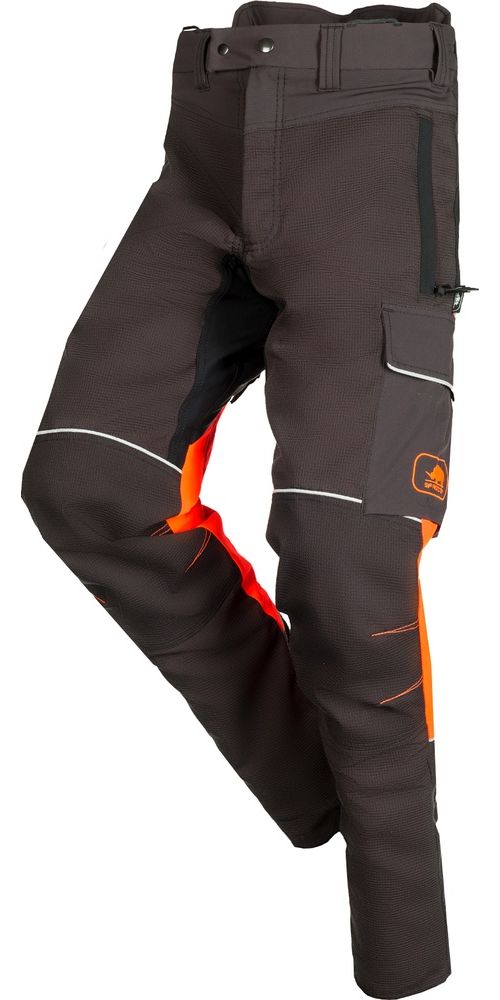 SIPArbeitshoseProgressSchnittschutzhoseKlasse1TypA1SRLGrauNeonorange-3XL