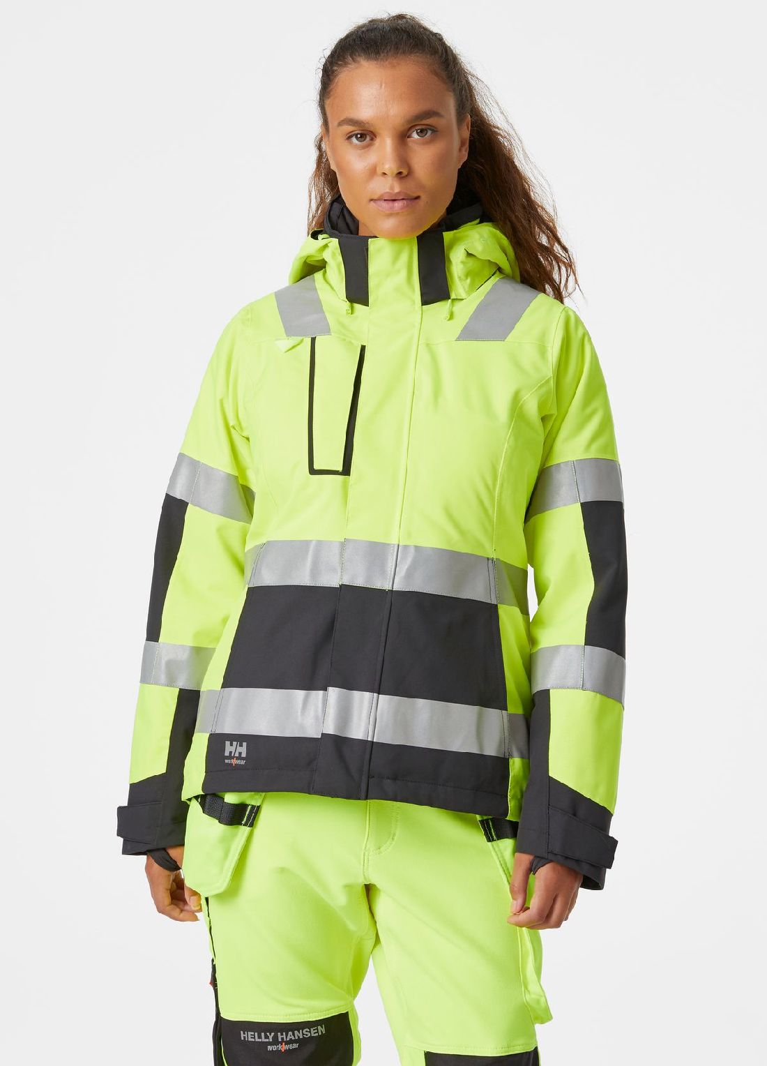 HellyHansenDamenJackeLunaHiVisWinterJacketYellowEbony