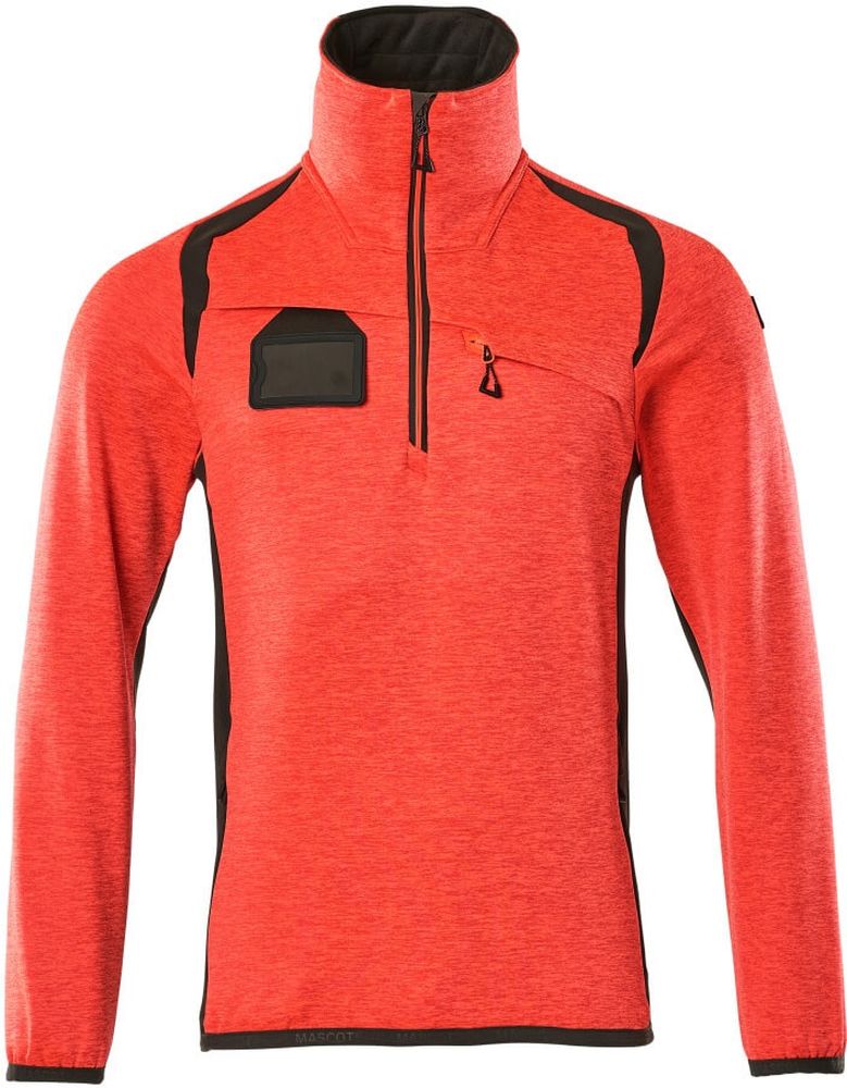 MascotFleecepullovermitkurzemReiverschlussAccelerateSafe19303-316Hi-visRotDunkelanthrazit-XXL