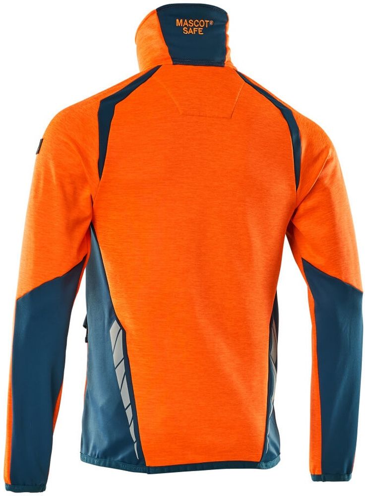 MascotFleecepullovermitkurzemReiverschlussAccelerateSafe19303-316Hi-visOrangeDunkelpetroleum-XXL