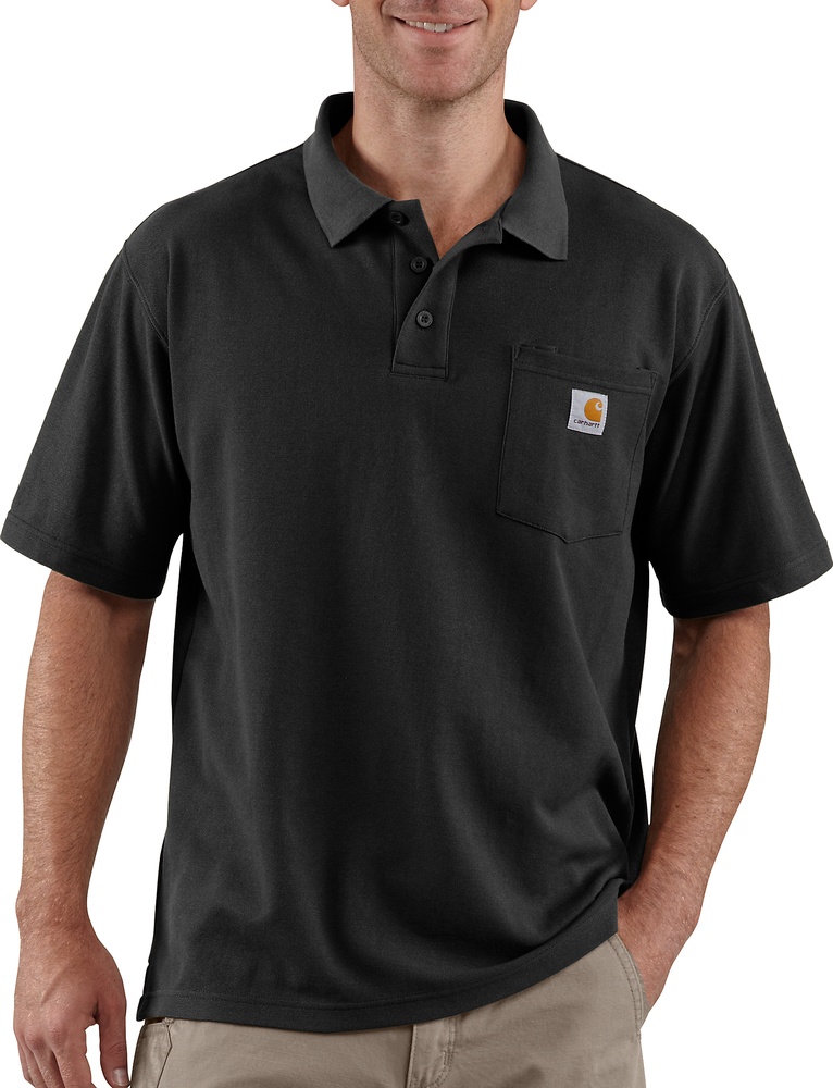 CarharttMidweightSSPocketPolo106685Black-L
