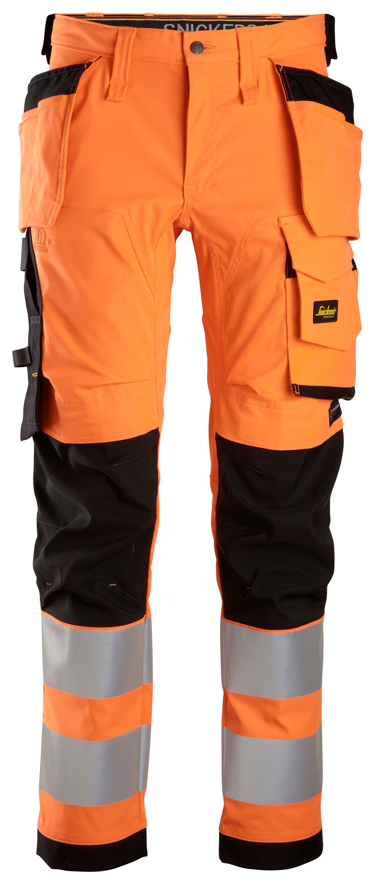 SnickersAllroundWorkHi-VisArbeitshosemHolstertaschenKl2HV-Orange-Schwarz