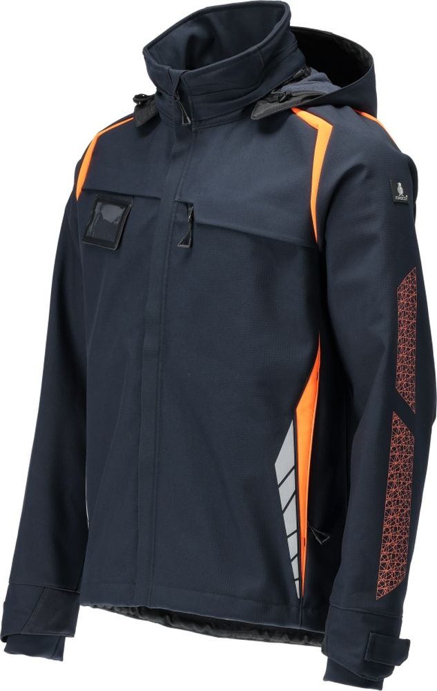 MascotSoftshellJackemitKapuzeAccelerateSafe23002-246SchwarzblauHi-visOrange-XXL