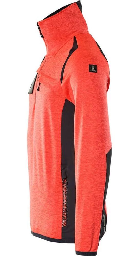 MascotFleecepullovermitkurzemReiverschlussAccelerateSafe19303-316Hi-visRotSchwarzblau-XXL