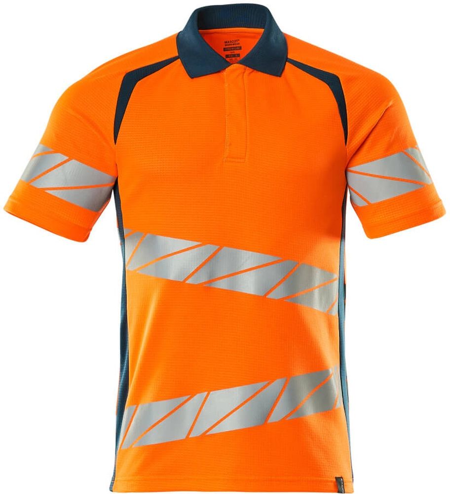 MascotPolo-ShirtAccelerateSafe19083-771Hi-visOrangeDunkelpetroleum-XXL