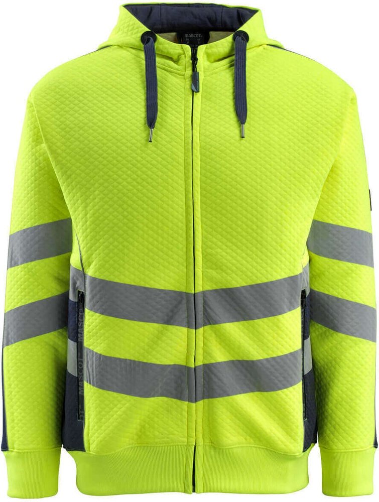 MascotKapuzensweatshirtmitReiverschlussCorbySafeSupreme50138-932Hi-visGelbSchwarzblau-XXL