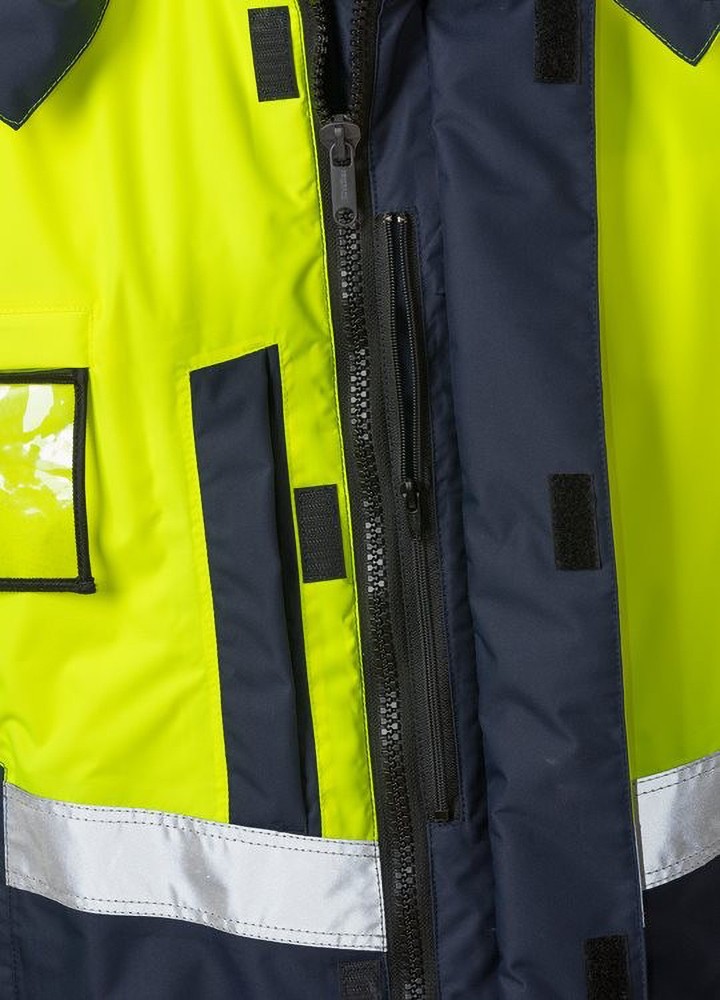 FristadsHighVisAirtechWinterjackeDamenKl34037GTTWarnschutz-GelbMarine-XS