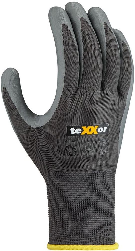 teXXorPolyester-HandschuheNitrilBeschichtet12Stck2430GrauGrau-7