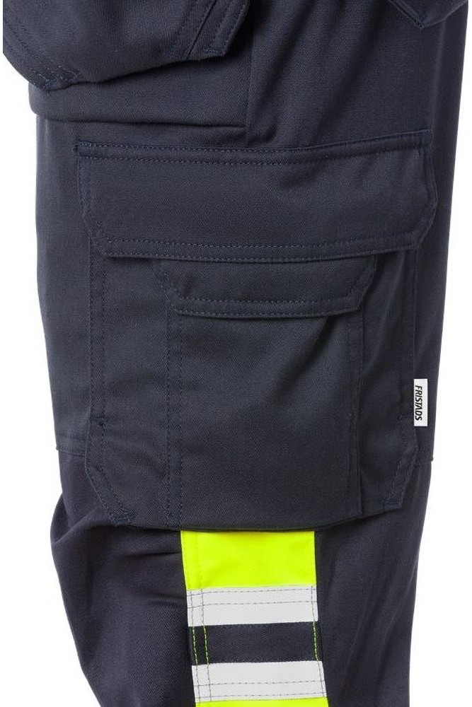 FristadsFlamestatHighVisStretch-HandwerkerhoseDamenKl12171ATHFWarnschutz-GelbMarine