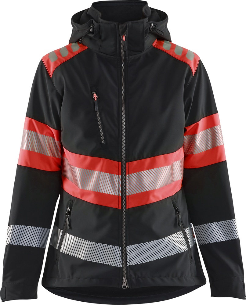 BlklderDamenArbeitsjackeHighVisSoftshellJacke44042513SchwarzHighRot-L