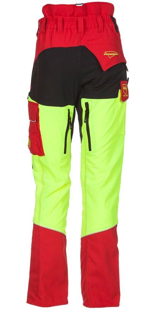 SIPArbeitshoseProgressSchnittschutzhoseKlasse1TypA1SRLRotNeongelb-3XL